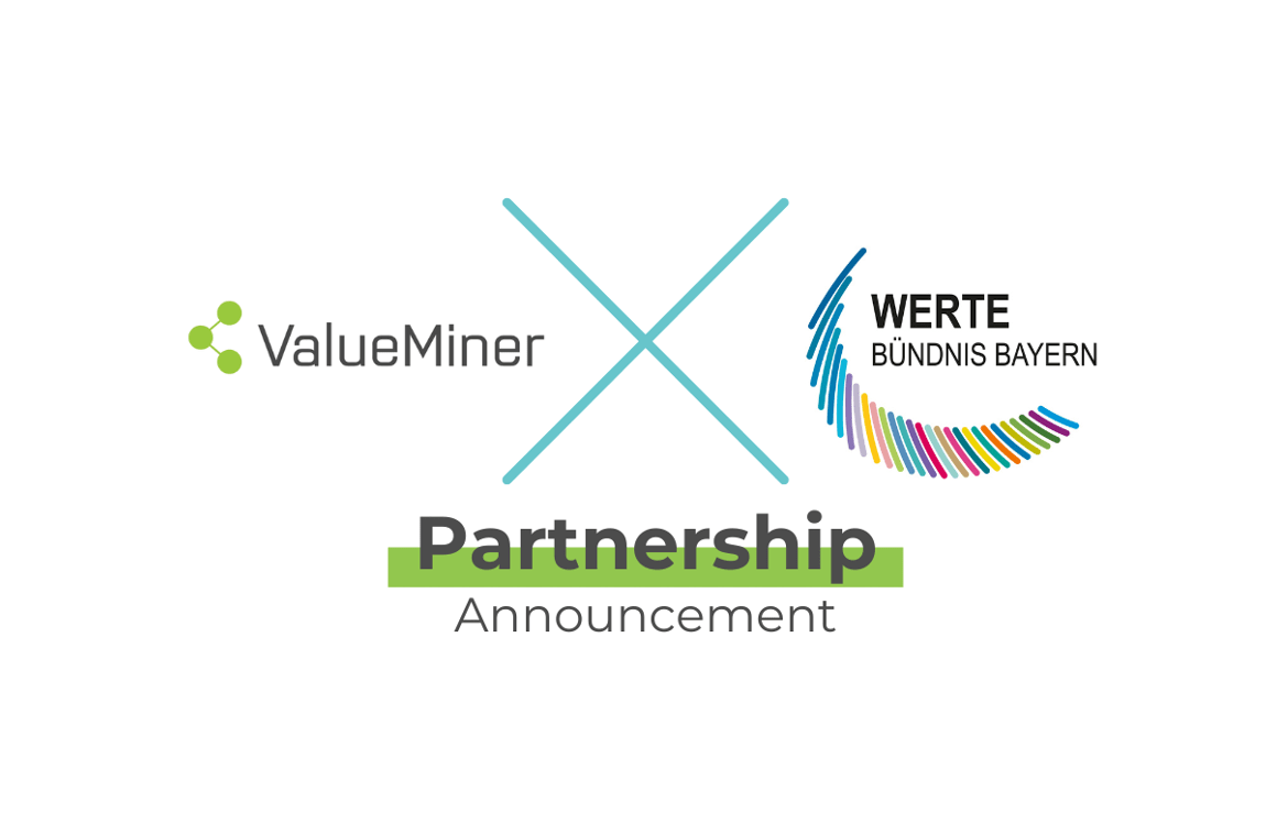 Partnership Announcement Wertebuendnis Bayern logo and ValueMiner GmbH logo