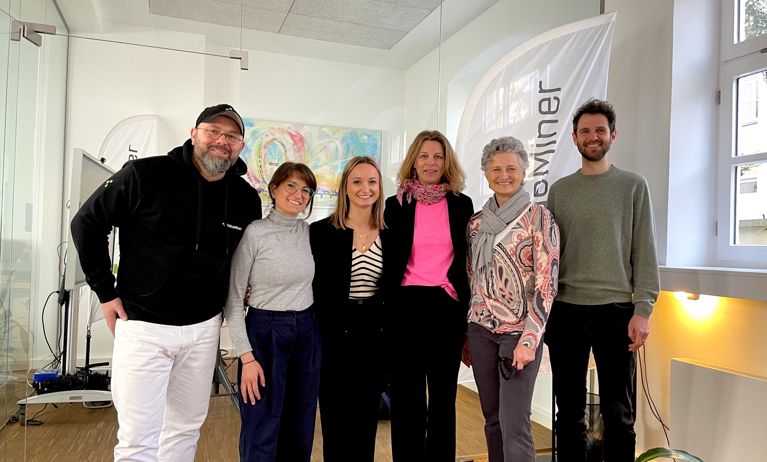 Wertebuendnis Bayern und ValueMiner-Manager Robert Schiermeier, Elisa Gava, Alexandra Hoehne, Andrea Taubenböck, Ingrid Ritt